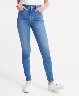 Superdry High Rise Skinny Női Farmer Sötétkék | RXLAC2756